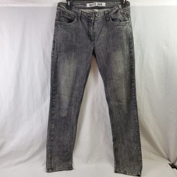 🤑 Betty Jane Skinny Jeans Gray Juniors Size 13/14 - Picture 2 of 8